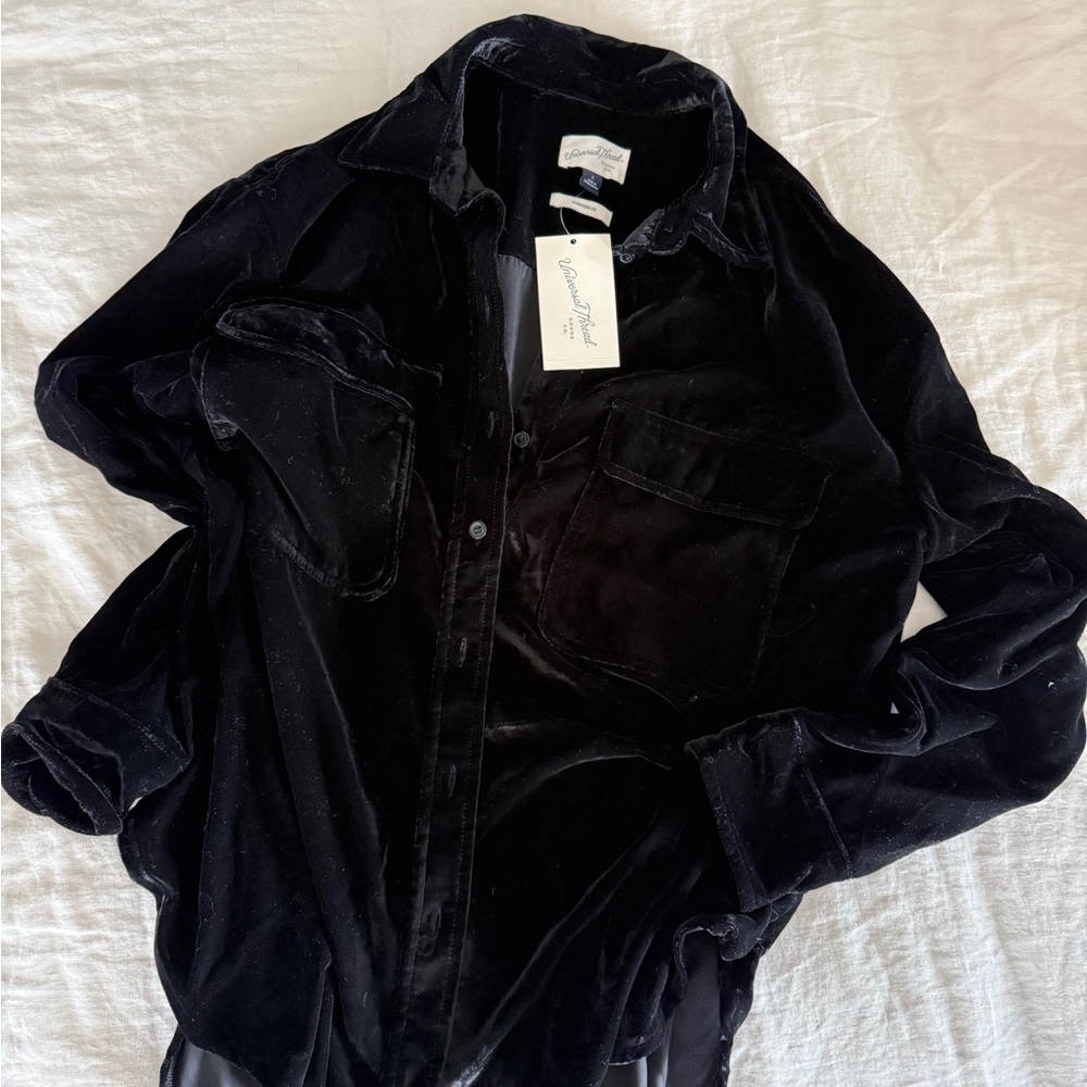 NWT Universal Thread Black Velvet Shirt